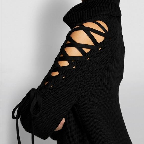 Alice + Olivia Izetta Open Shoulder Turtleneck in Black Size XS - Picture 4 of 11